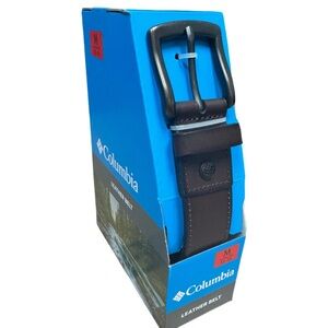 Belt Leather Mens Columbia Black Large 36-38.      100% Buffalo Leather NEW